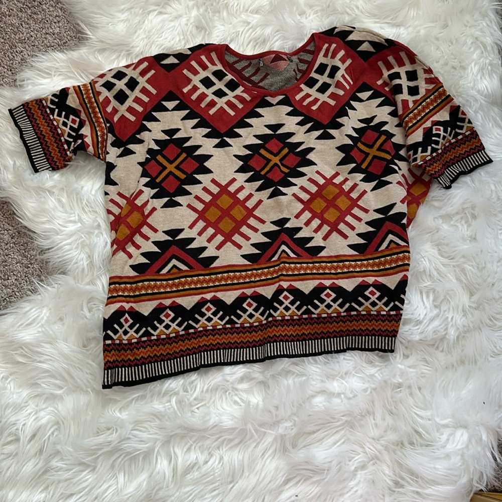 Peruvian Connection 100% Pima Cotton Top Short- new never worn
